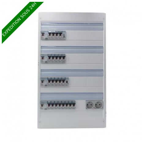 Legrand – Tableau pré-câblé Drivia 18 modules 4 rangées – IP30 – IK05 – Coffret blanc RAL 9003 pour installation électrique
