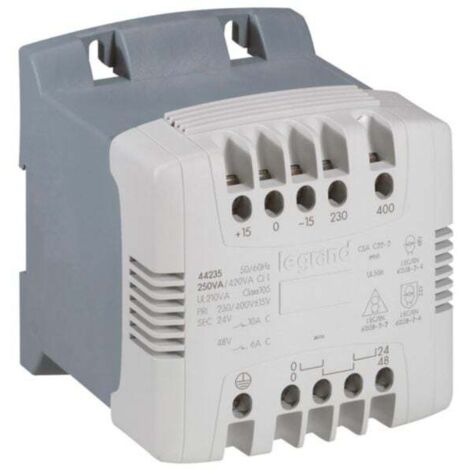 Legrand – Transformateur pour tableau électrique 250VA – Monophasé 230V-400V en 24V-48V – Borne à vis pour installation facile