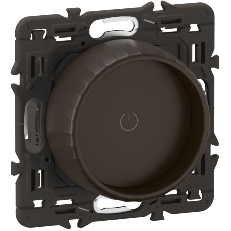 Legrand - Variateur bague rotative led Céliane Noir + support, à équiper d'une plaque