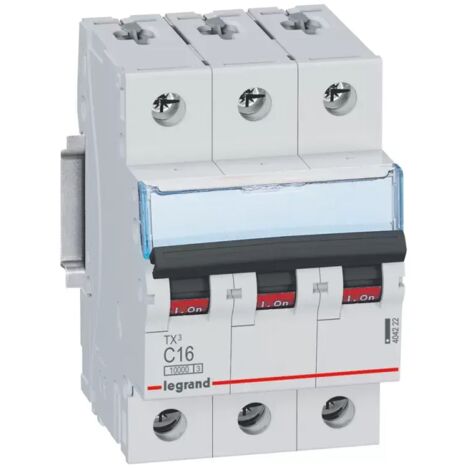Legrand TX3 Leitungsschutzschalter C-Charakteristik, 16A, 3-polig, 10kA, 400VAC, 3TE 404222