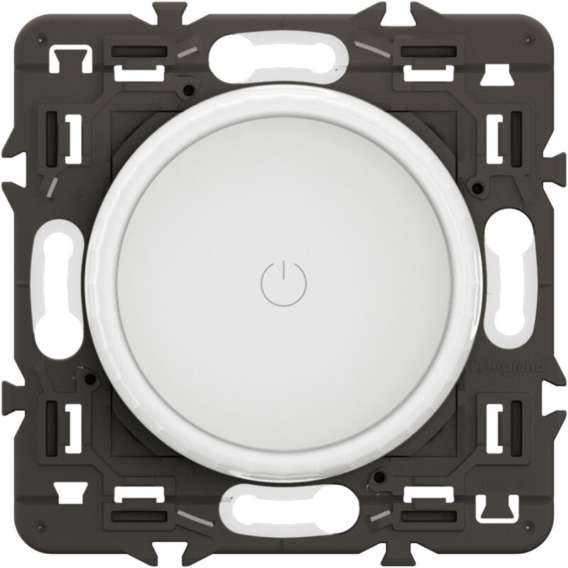 Variateur bague rotative led Céliane Blanc + support, à équiper d'une plaque - Legrand