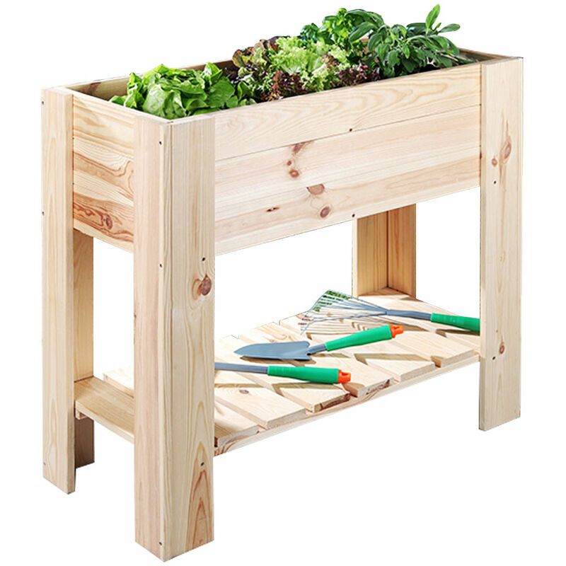 Etc-shop - Légumes de lit haut de gamme de plantes de stockage Patios de jardin à l'extérieur de la boîte de fleurs seaux de pins bois doublure