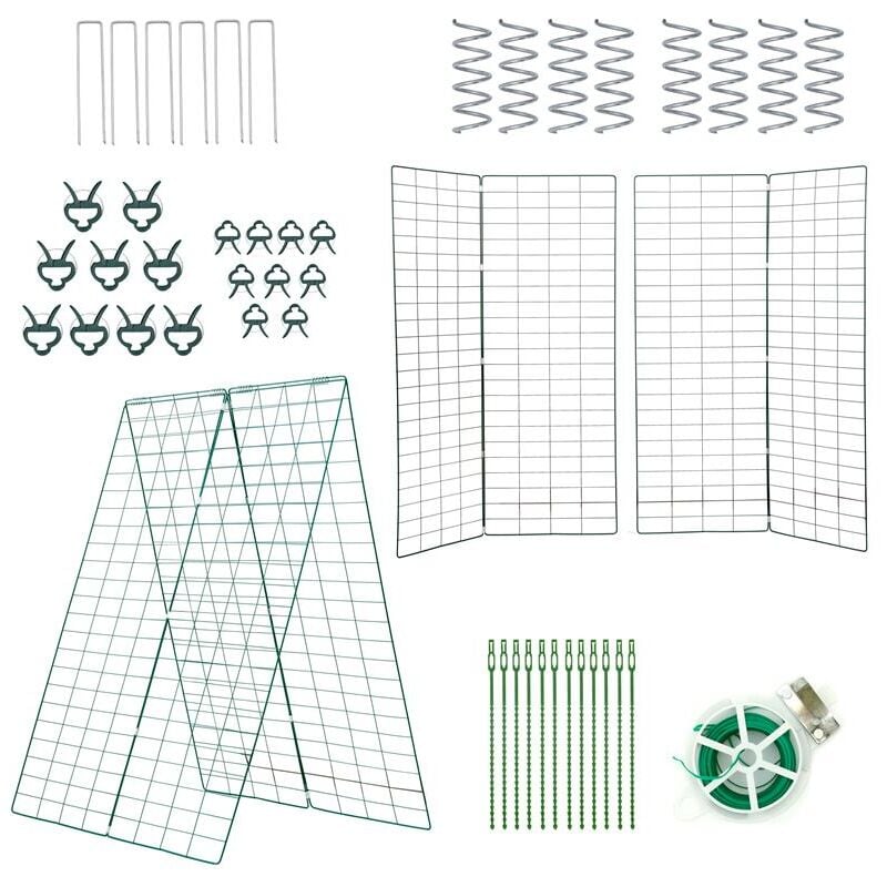 Légumes Treillis Treillis d'aide à l'escalade Métal Set de 2 pièces 116 x 86 cm