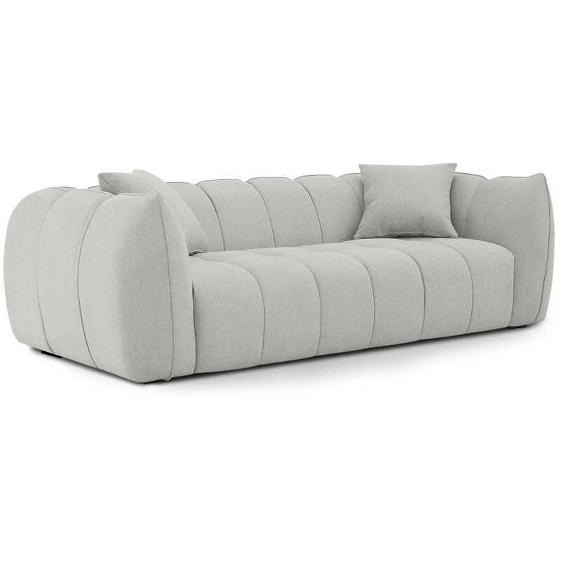 Mobilier Deco - lehna - Canapé 3 places en tissu gris