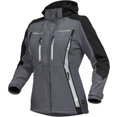 Leibwächter Sommer-Softshelljacke Damen FLXDS Gr. 44 grau/schwarz