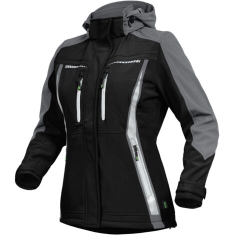 Leibwächter Sommer-Softshelljacke Damen FLXDS Gr. 52 schwarz/grau