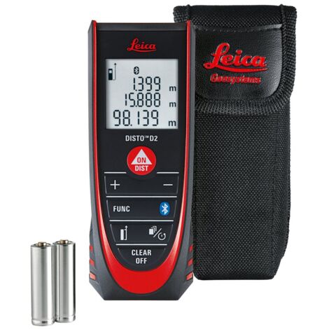 LEICA GEOSYSTEMS Leica DISTO D2 – metro laser multifunzione dotato di Bluetooth (associazione tramite app) per la misura di distanze, superfici e volumi (utilizzabile negli ambienti interni)