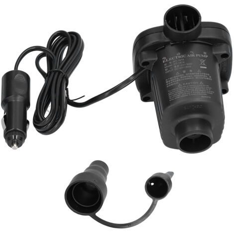 Leichte 12V 50W Luftpumpe mit 2 Düsen, ideal für Schlauchboote und Matratzen.