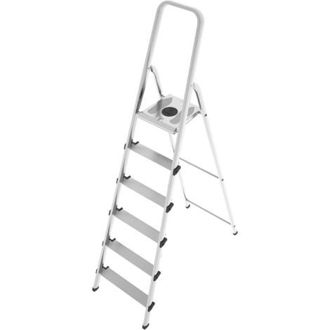 Leichte 6-stufige Treppe mit Stahlgestell und Aluminiumstufen MOD.STARK COLOMBO