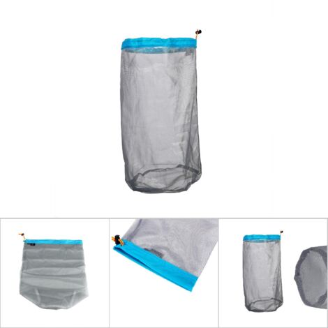 Leichte Aufbewahrungstasche aus Netzgewebe für Wandern, Camping und Reisen (Blau, Größe XL)