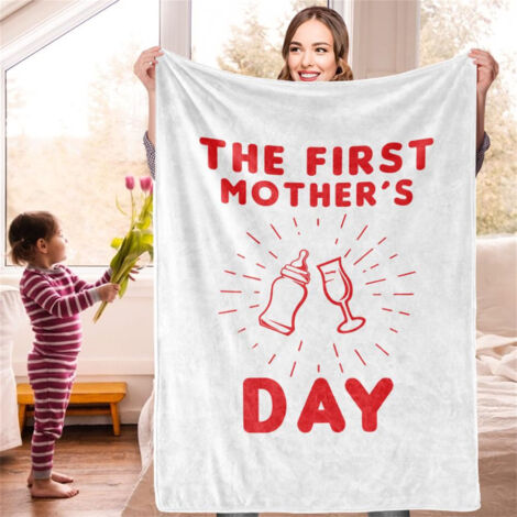 Leichte, bedruckte Decke aus atmungsaktivem Polyester, maschinenwaschbar, ideales Geschenk zum Muttertag, Maße 140 x 200 cm, Modell BL332-5