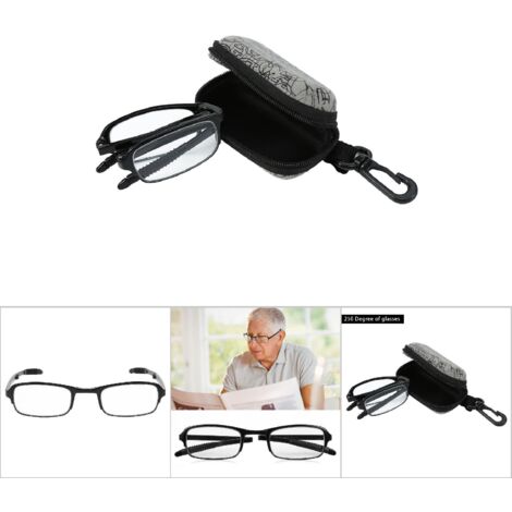 Leichte, faltbare Lesebrille für Alterssichtigkeit, reduziert die Augenbelastung (Schwarz 2.5)