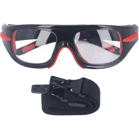 Leichte, stoßfeste Polycarbonat-Sportbrille für Kurzsichtige mit Kordel und Etui, ideal für Basketball und Fußball.