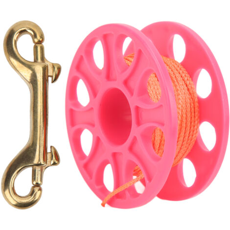 Leichte Tauchrolle aus Kunststoff mit Kupferclip zum Tauchen und Angeln – 18 m, rosa