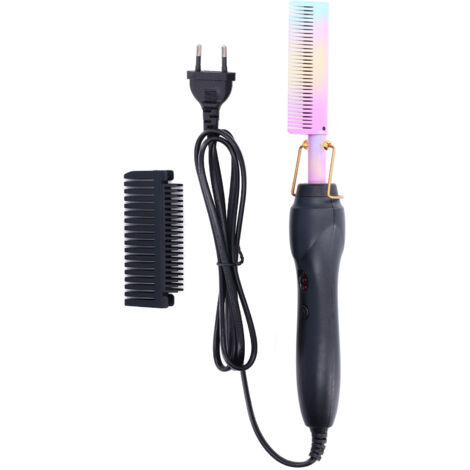 Leichter, tragbarer Haarglättungskamm mit Schnellheizfunktion und Verbrühungsschutz, 120–240 V EU-Stecker