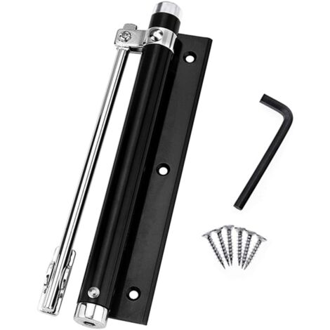 Leichter Türschließer aus Aluminiumlegierung, automatisch, verstellbar, für die Oberflächenmontage, 45 kg (schwarz)