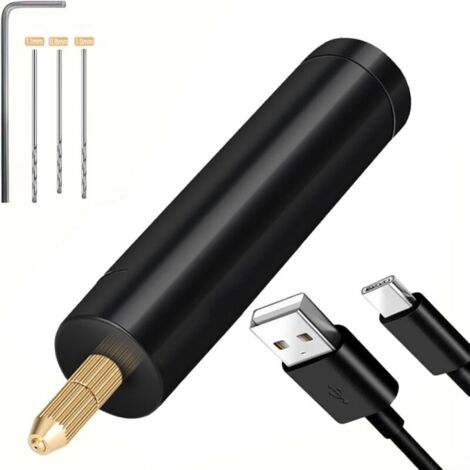Leichter und kompakter elektrischer Bohrer, USB-Rotationswerkzeug, wiederaufladbarer Gravierstift mit Bohrern für die Schmuckherstellung und Heimwerkerarbeiten (wiederaufladbares Modell)