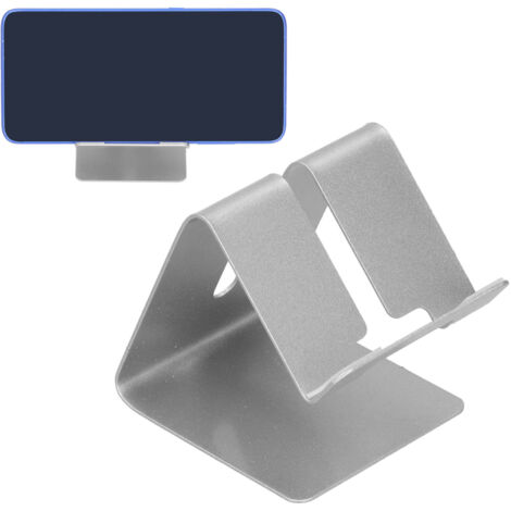 Leichter und tragbarer Handyhalter aus Aluminium für Smartphones und Tablets mit Ladeanschluss [Handy-/Laptop-Ständer] + Aluminium + Silber