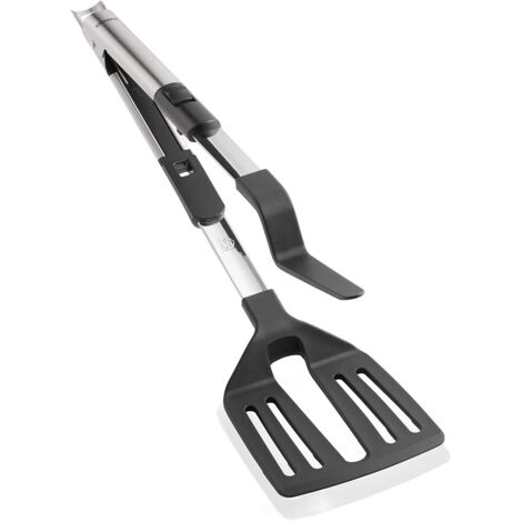 Leifheit 03089 Pinza Spatola da Cucina Nylon Nero Acciaio Inossidabile