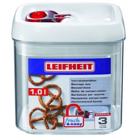 Leifheit 31209 recipiente per cibo Rettangolare Scatola 1 L Rosso, Trasparente, Bianco 1 pz