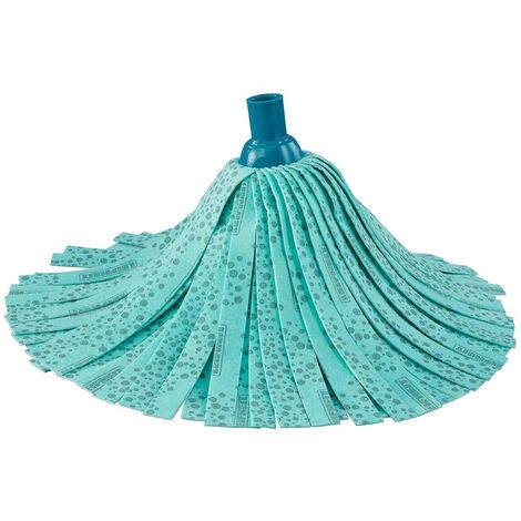 Leifheit 52069 Testina Sostitutiva Lavapavimenti a Frange Classic Mop Viscose Plus Bianco Verde