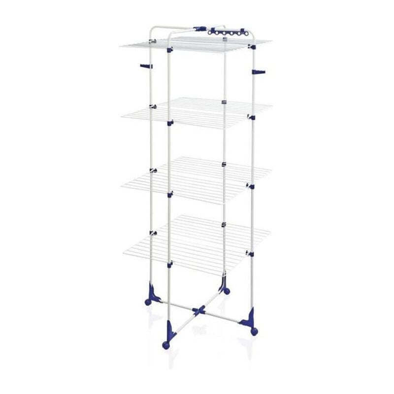 81456 Tour de sechage Classic Tower 450, etendoir a linge 4 niveaux, sechoir a linge tour 45 m, demie-ouverture, roulet - Leifheit