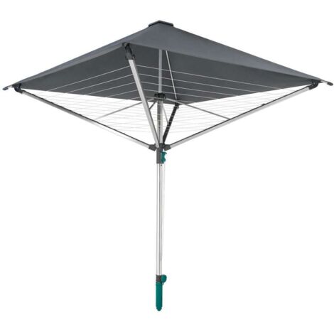 LEIFHEIT 82100 Tendedero paraguas LinoProtect 400, tendedero paraguas con techo impermeable, tendedero de jardín incluido toma de tierra