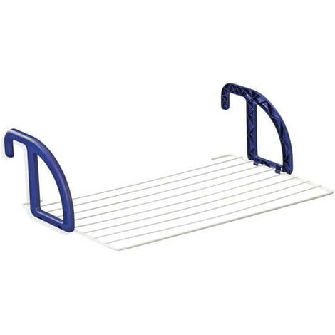 LEIFHEIT 83056 Séchoir a suspendre balcon 7 metres CLASSIC 70 blanc & bleu