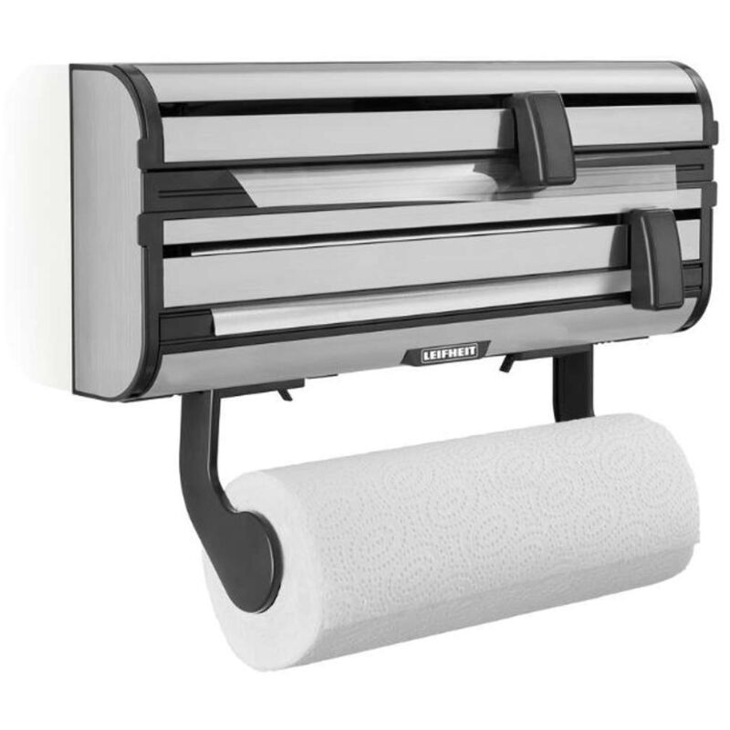 Accessoires - Dérouleur mural, avec lames tranchantes, noir/argent 25793 - Leifheit