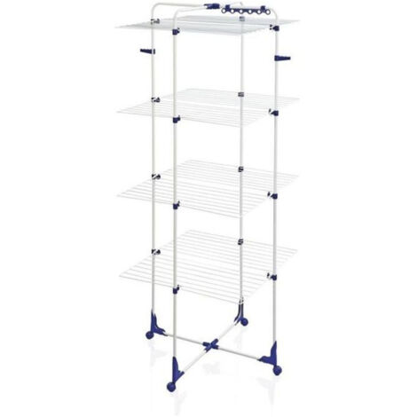 Leifheit – Séchoir à linge Classic Tower 450 – 45m d'étendage – Dimensions 69x73x176cm – Métal et plastique – Pliable avec roulettes 360°
