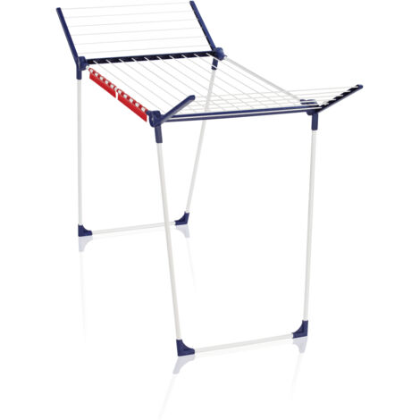 Leifheit – Séchoir sur pied 18 m – Ailes pliables à 105 cm – Métal et plastique – Pour intérieur et extérieur – Supports pour petites pièces inclus