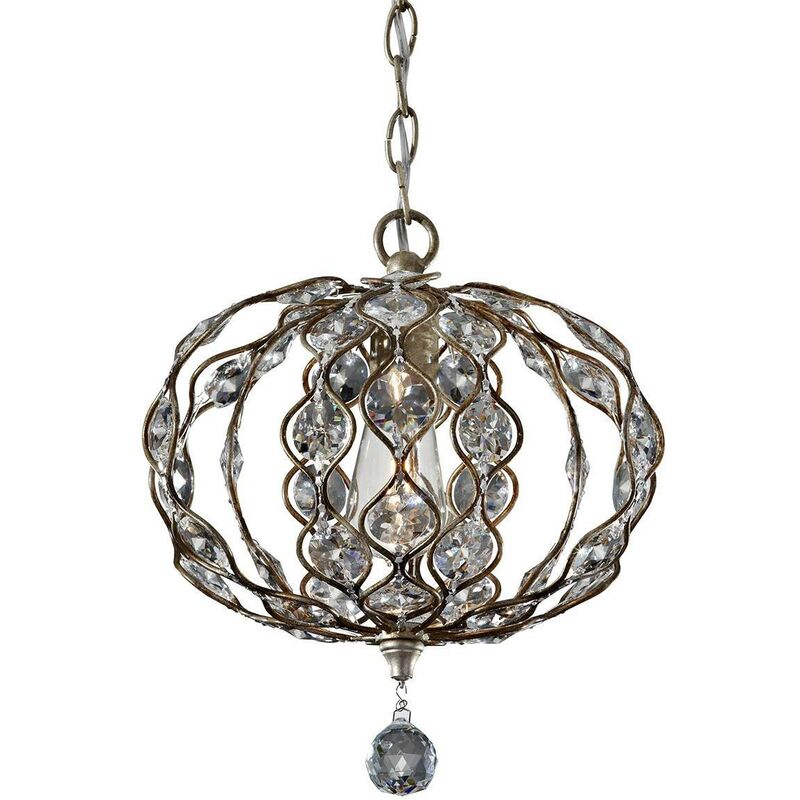 Leila - 1 Light Ceiling Pendant Polished Silver, E27 - Elstead