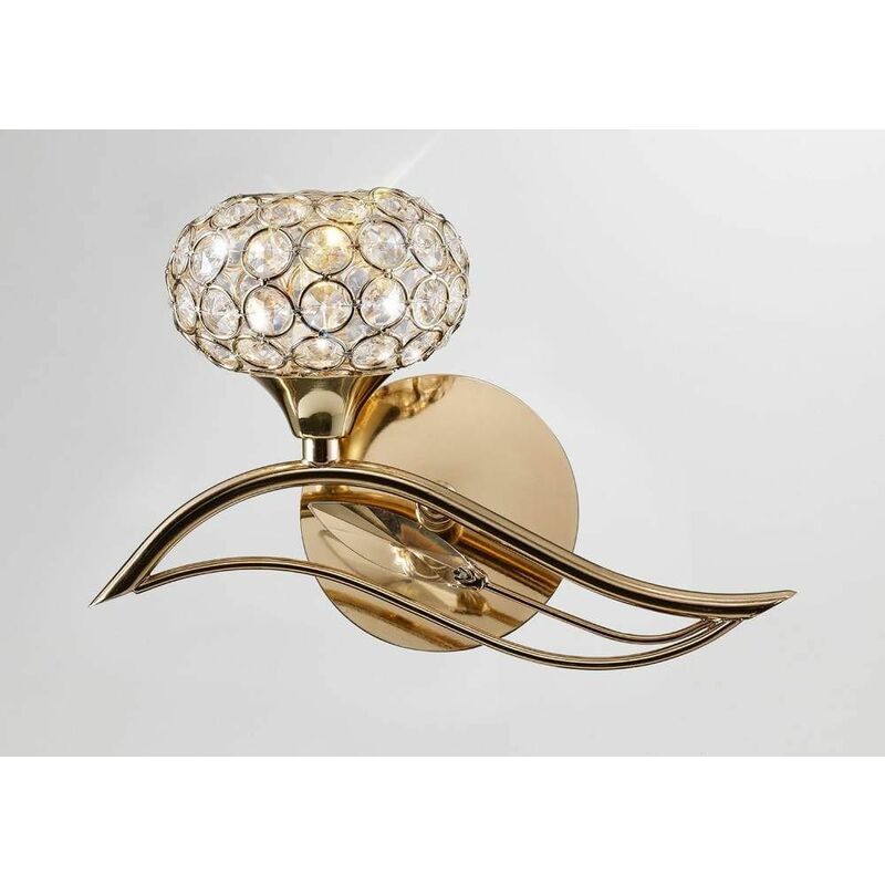 09diyas - Leimo wall light with 1 light switch Left gold / crystal