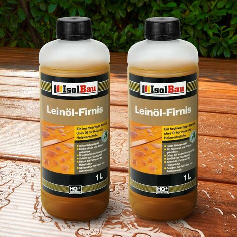 Leinöl-Firnis Natur 2 Liter Leinöl Lackfirnis Holzschutz Harzfrei Holzöl..
