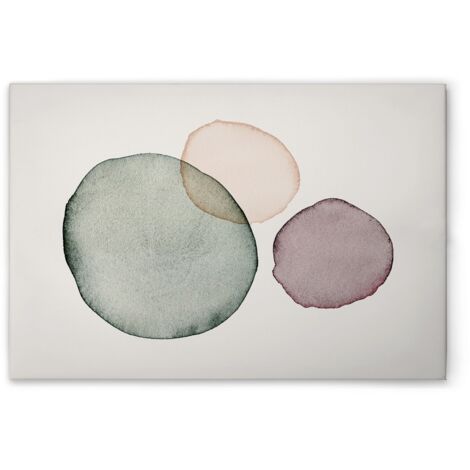 Leinwandbild Abstrakt Aquarell M1-No.51171 - Kunstdruck auf Leinwand in Bunt Creme - Wandbild 45 x 30 cm