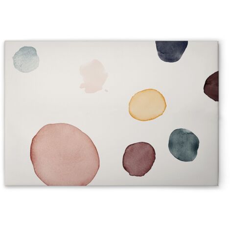 Leinwandbild Abstrakt Aquarell M1-No.51176 - Kunstdruck auf Leinwand in Bunt Weiß - Wandbild 45 x 30 cm