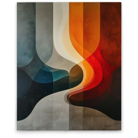Leinwandbild Abstrakte Formen Bunt M1-No.52121 - Kunstdruck auf Leinwand in Bunt Grau - Wandbild 40 x 50 cm