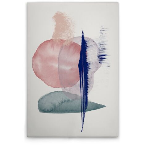 Leinwandbild Abstrakte Formen M1-No.51182 - Kunstdruck auf Leinwand in Bunt Weiß - Wandbild 40 x 60 cm