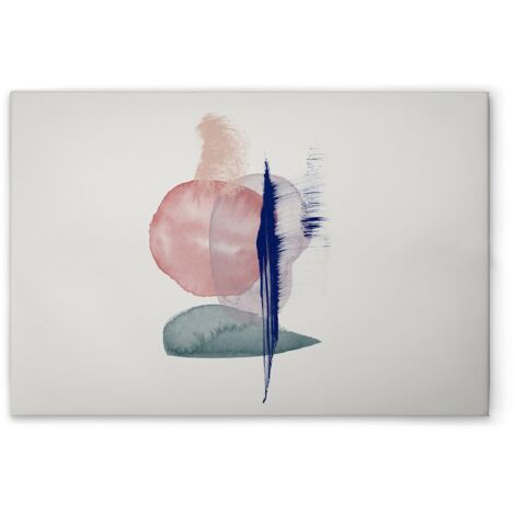 Leinwandbild Abstrakte Formen M1-No.51190 - Kunstdruck auf Leinwand in Bunt Weiß - Wandbild 120 x 80 cm