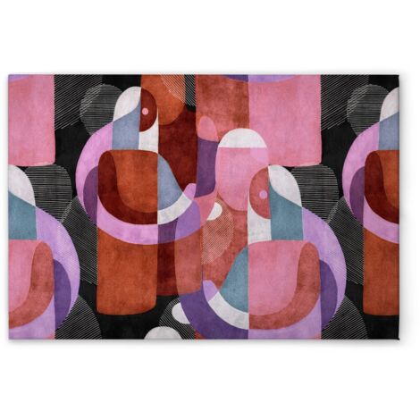 Leinwandbild Abstrakte Formen M1-No.51341 - Kunstdruck auf Leinwand in Schwarz Weiß - Wandbild 45 x 30 cm