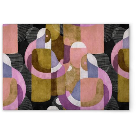 Leinwandbild Abstrakte Formen M1-No.51346 - Kunstdruck auf Leinwand in Schwarz Weiß - Wandbild 45 x 30 cm