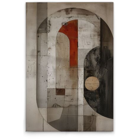 Leinwandbild Abstrakte Formen M1-No.52122 - Kunstdruck auf Leinwand in Beige Schwarz - Wandbild 30 x 45 cm