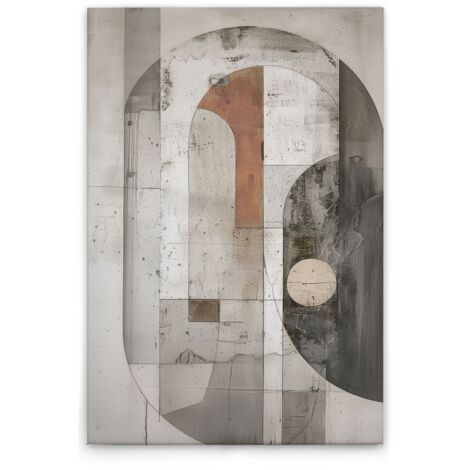 Leinwandbild Abstrakte Formen M1-No.52128 - Kunstdruck auf Leinwand in Beige Creme - Wandbild 40 x 60 cm