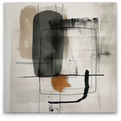 Leinwandbild Abstrakte Kunst Modern M1-No.52138 - Kunstdruck auf Leinwand in Beige Grau - Wandbild 30 x 30 cm