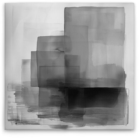 Leinwandbild Aquarell Gemälde M1-No.52104 - Kunstdruck auf Leinwand in Weiß Grau - Wandbild 30 x 30 cm