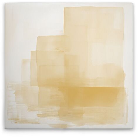 Leinwandbild Aquarell Gemälde M1-No.52116 - Kunstdruck auf Leinwand in Weiß Gelb - Wandbild 30 x 30 cm