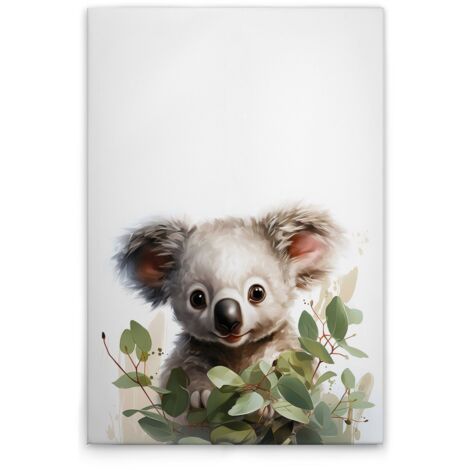Leinwandbild Baby Koala Kinderzimmer M1-No.51893 - Kunstdruck auf Leinwand in Weiß Grün - Wandbild 30 x 45 cm