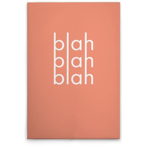 Leinwandbild "Blah Blah Blah" M1-No.51924 - Kunstdruck auf Leinwand in Orange Rosa - Wandbild 50 x 75 cm