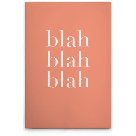 Leinwandbild "Blah Blah Blah" M1-No.51927 - Kunstdruck auf Leinwand in Orange Rosa - Wandbild 30 x 45 cm