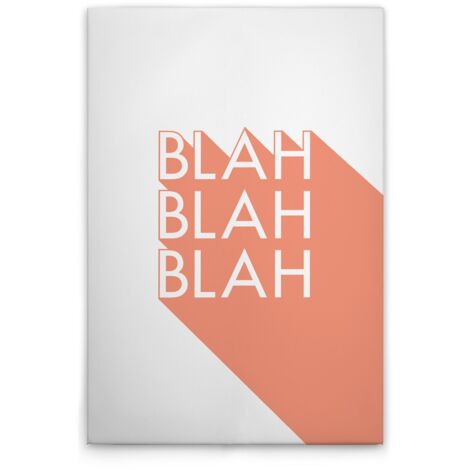 Leinwandbild "Blah Blah Blah" M1-No.51932 - Kunstdruck auf Leinwand in Orange Rosa - Wandbild 30 x 45 cm